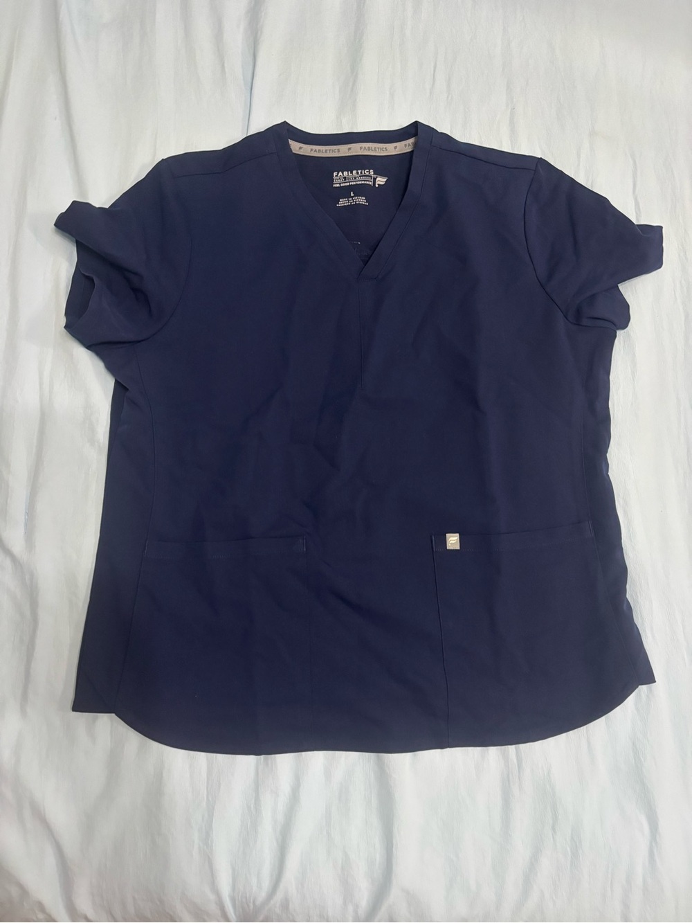 Fabletics Navy Short-Sleeve V-Neck Top